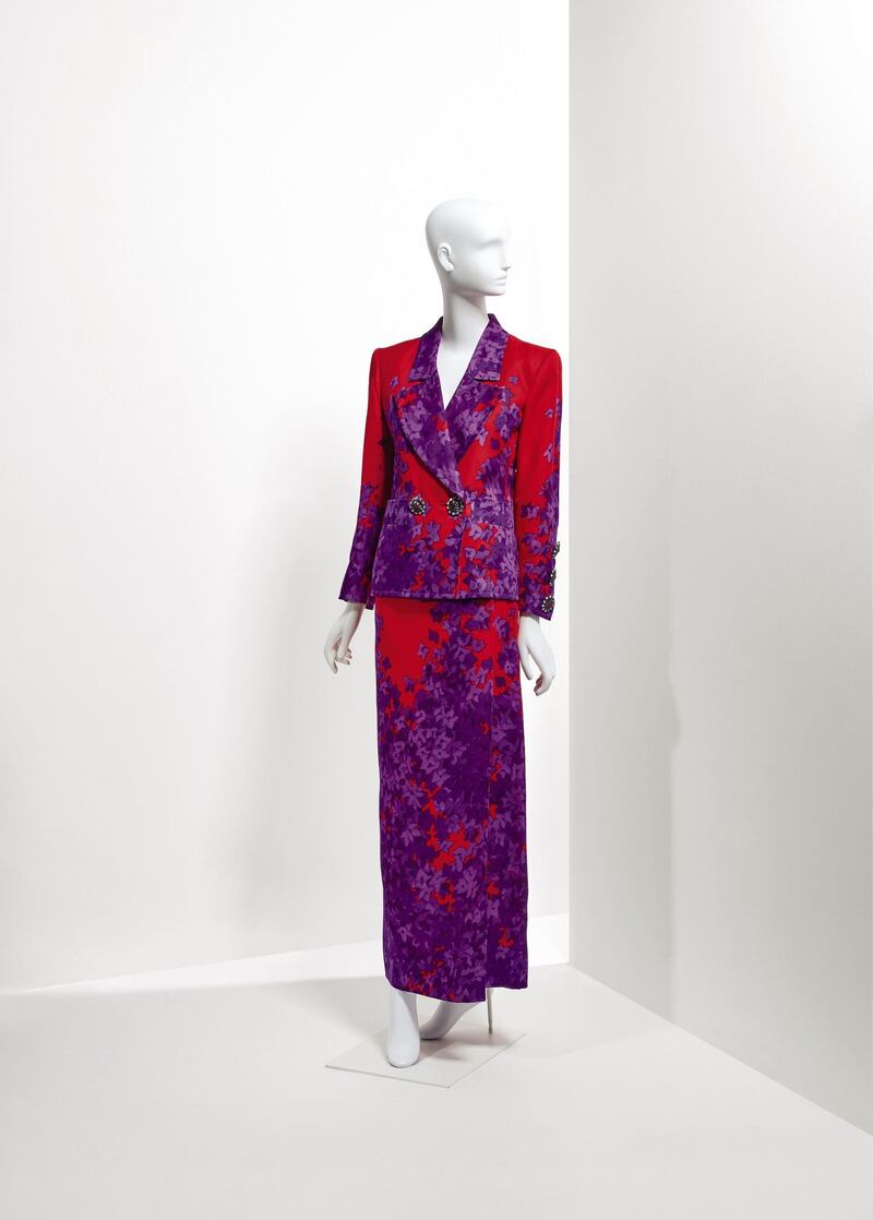 Gazar printed outfit, spring-summer 1989. Courtesy of Christie's 