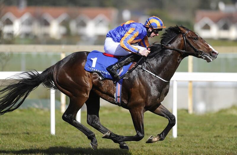Joseph O'Brien, here riding Battle Of Marengo to win The PW McGrath Memorial Ballysax Stakes at Leopardstown on April 14, 2013 in Dublin, Ireland, says he is expecting his charger Ruler Of The World to naturally progress. Alan Crowhurst / Getty Images
