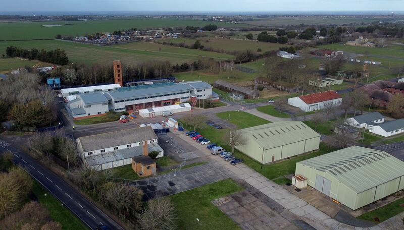 Part of the Ministry of Defence migrant-processing site in Manston, Kent. PA