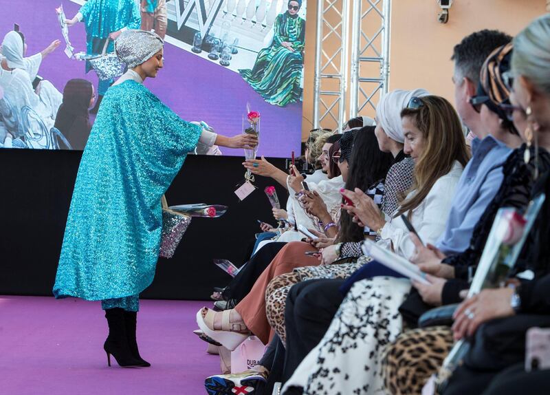 DUBAI, UNITED ARAB EMIRATES -Modest Cultural show at the second day of Dubai Modest Fashion Show at Emerald Palace Kempinski, Dubai.  Leslie Pableo for The National for Hafsa Lodi's story