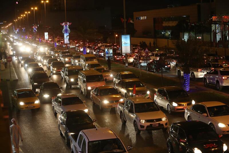 The car parade  in Ajman. Pawan Singh / The National





