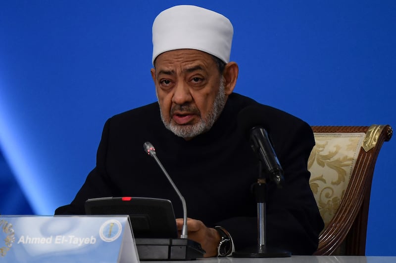 Egyptian Islamic scholar and Grand Imam of Al Azhar mosque, Sheikh Ahmed Al Tayeb. AFP