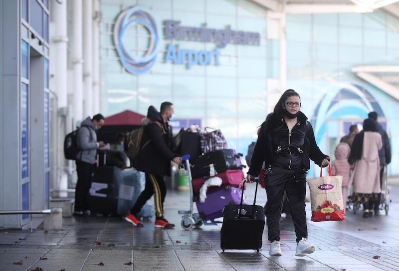 A passenger arrives at Birmingham Airport on Monday morning. Reuters