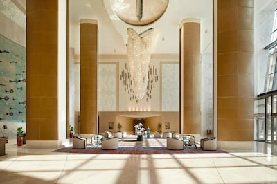 The lobby of the Fairmont Baku, Flame Towers