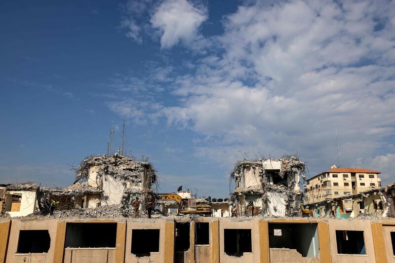 Al Jawhara Tower was targeted by Israeli airstrikes last May. AFP