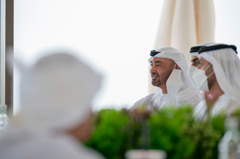 Sheikh Mohamed bin Zayed enjoys his visit to Al Suhub Rest Area.