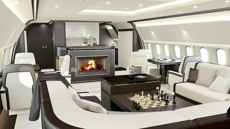 More than 500 craftsmen work at Jet Aviation’s facility in Basel to customise plane interiors according to customers’ requirements, which can cost anywhere from $40 million to $200m. Above, an example of a customised aircraft interior. Courtesy Jet Aviation Basel and ACA Advanced Computer Art