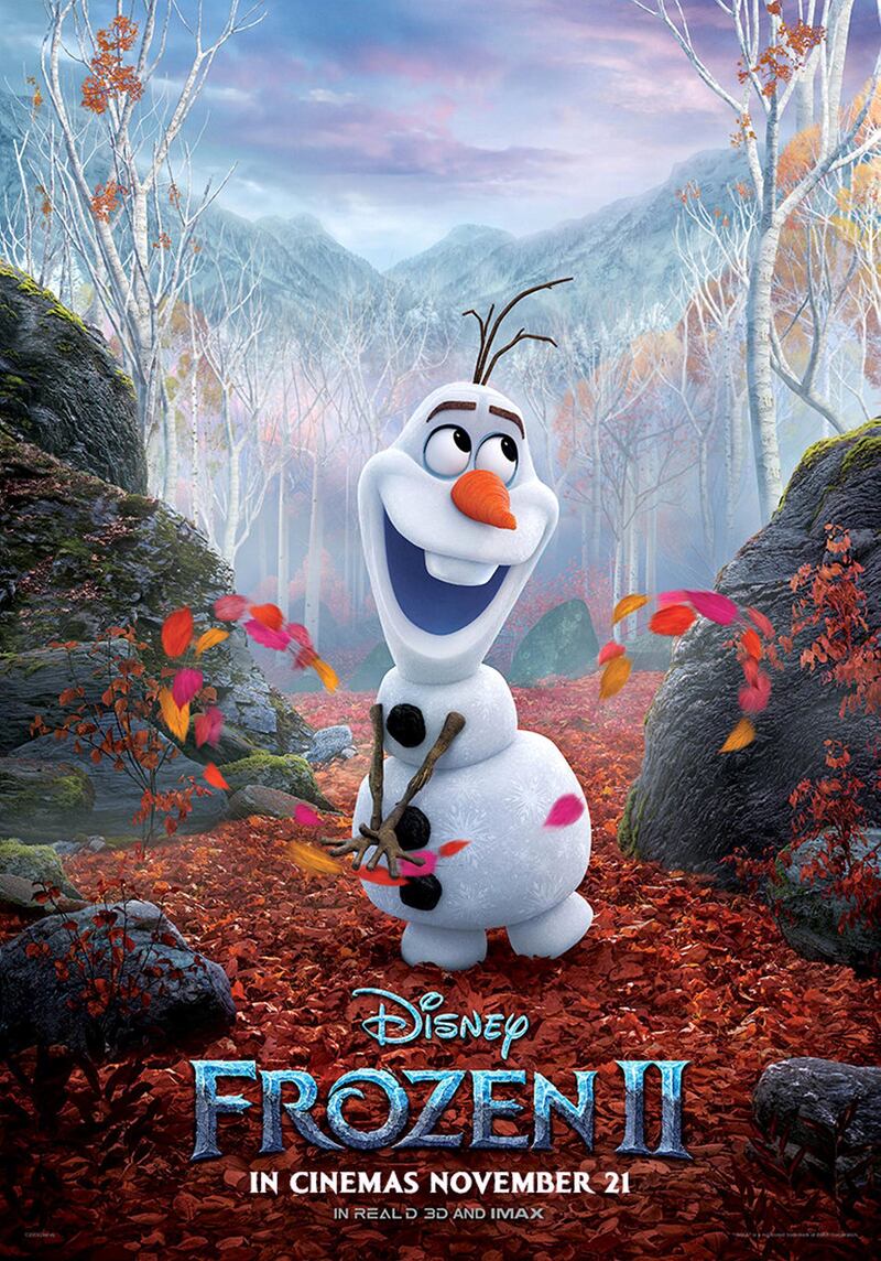 Olaf (Josh Gad) in Disney's newly released character posters for 'Frozen II'. Courtesy Disney