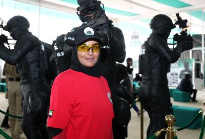 Lt Maitha Saif, woman referee at the UAE SWAT challenge held at Dubai Police training centre in Al Ruwayyah in Dubai. Pawan Singh / The National