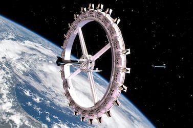 Space tourists will be able to check-in at the Voyager Station hotel without any prior astronaut training thanks to the structure's rotating design, which provides near linear gravity. Courtesy Orbital Assembly Corp / Twitter