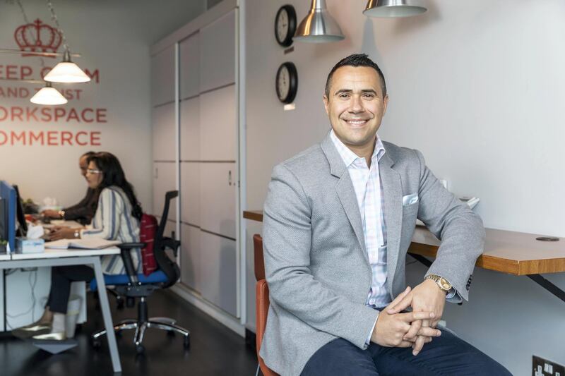 DUBAI, UNITED ARAB EMIRATES. 19 APRIL 2018. Panny Lawrence, founder and CEO of WorkSpace Commerce
at their JLT Offices. (Photo: Antonie Robertson/The National) Journalist: David Dunn. Section: Business.