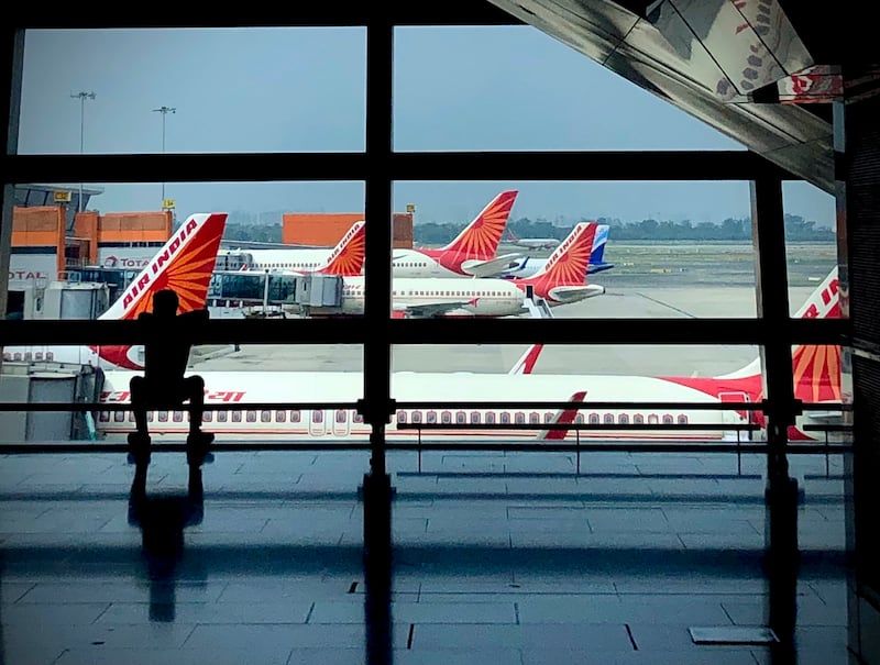 Air India planes in New Delhi. Tata Sons on Thursday regained the ownership of the country's debt-laden airline. AP