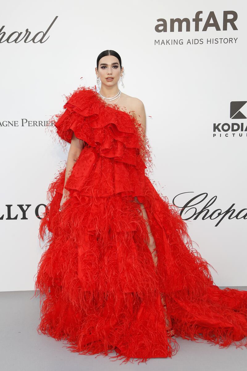 Dua Lipa, in Valentino, attends the Cinema Against Aids amfAR gala at the Hotel du Cap in Cap d'Antibes, France, on May 23, 2019. EPA