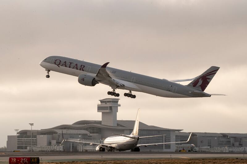 The Qatar Airways flight landed safely as scheduled shortly before 1pm in Dublin on Sunday. EPA