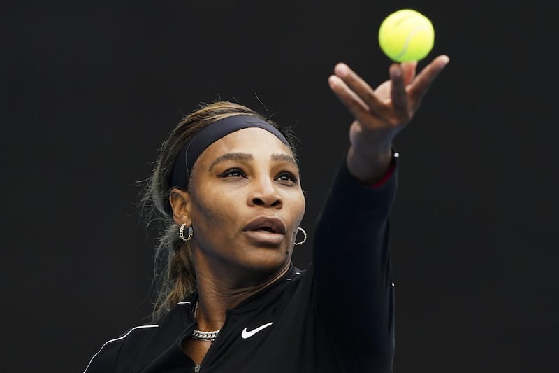 United States' Serena Williams serves during her Yarra Valley Classic victory over Daria Gavrilova of Australia at Melbourne Park, on Monday, February 1. EPA