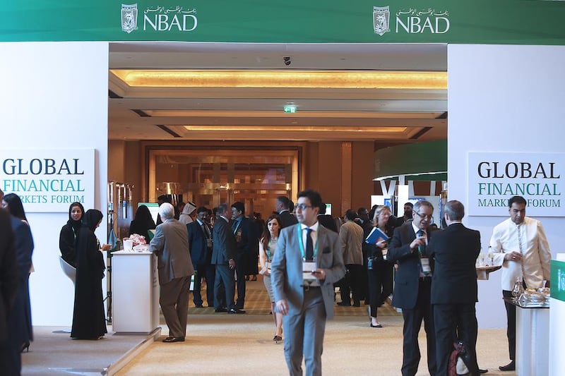 More than 1,500 delegates were expected at the NBAD Global Financial Markets Forum in Abu Dhabi. Ravindranath K / The National