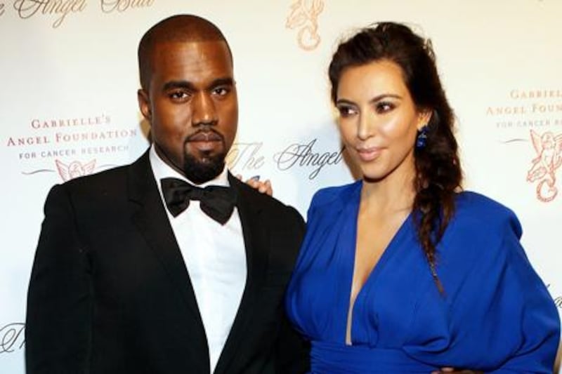 NEW YORK, NY - OCTOBER 22: Kanye West and Kim Kardashian attend the Angel Ball 2012 at Cirpiani Wall Street on October 22, 2012 in New York City.   Steve Mack/Getty Images/AFP