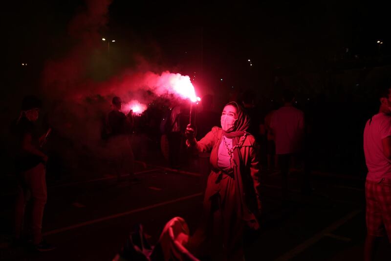 Supporters of Basaksehir celebrate winning the Turkish Super League Championship.  EPA