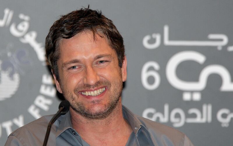 Actor Gerard Butler at a press conference during the 6th Dubai International Film Festival in 2009. Getty Images