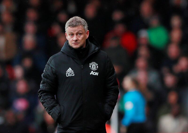 Manchester United manager Ole Gunnar Solskjaer at the Vitality Stadium. Reuters
