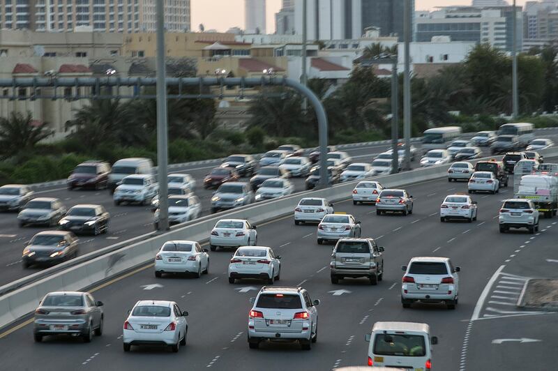 Abu Dhabi, United Arab Emirates. April 24, 2017///

Rush hour traffic. Abu Dhabi, United Arab Emirates. Mona Al Marzooqi/ The National 

ID: 43686
Section: National  *** Local Caption ***  170424-MM-traffic-002.JPG