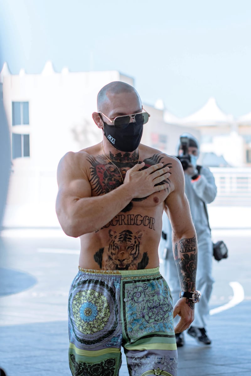 Conor McGregor arriving at Fight Island ahead of his UFC 257 bout with Dustin Poirier on January 18, 2021. Courtesy UFC