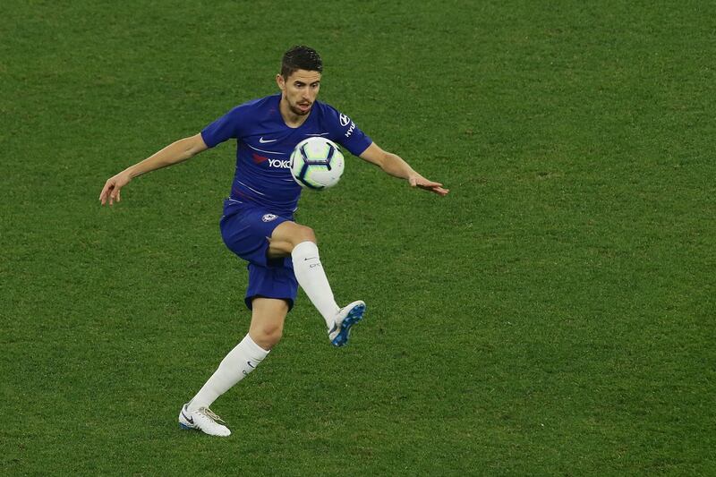 PERTH, AUSTRALIA - JULY 23: Jorginho of Chelsea controls the ball during the international friendly between Chelsea FC and Perth Glory at Optus Stadium on July 23, 2018 in Perth, Australia.  (Photo by Will Russell/Getty Images)