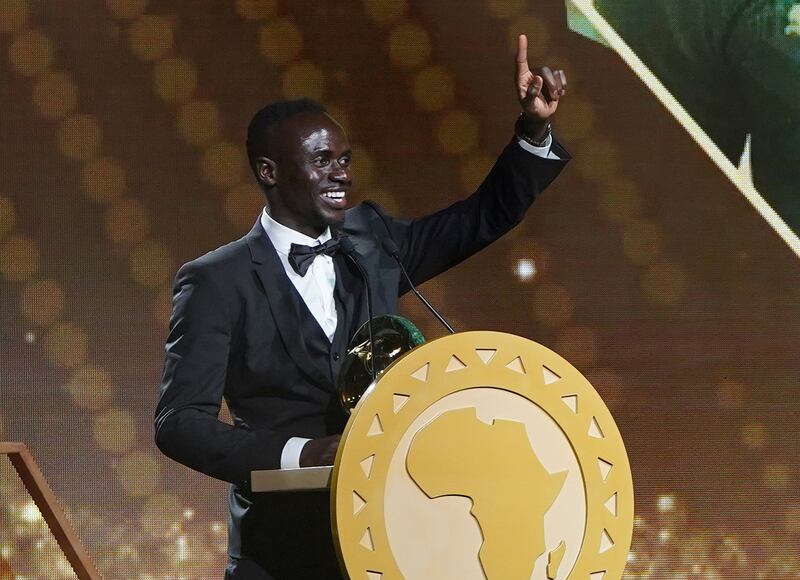 Bayern Munich's Sadio Mane after winning the African Footballer of the Year award. Reuters