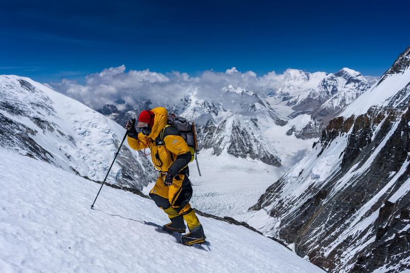 Team member during the expedition to find Sandy Irvine's remains on Mt. Everest, in attempt to solve one of the mountain's greatest mysteries: who was the first to summit Mt. Everest? (National Geographic/Matt Irving)