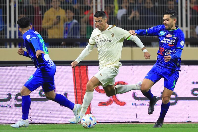 Cristiano Ronaldo scored his first goal for Al Nassr on Friday. AFP