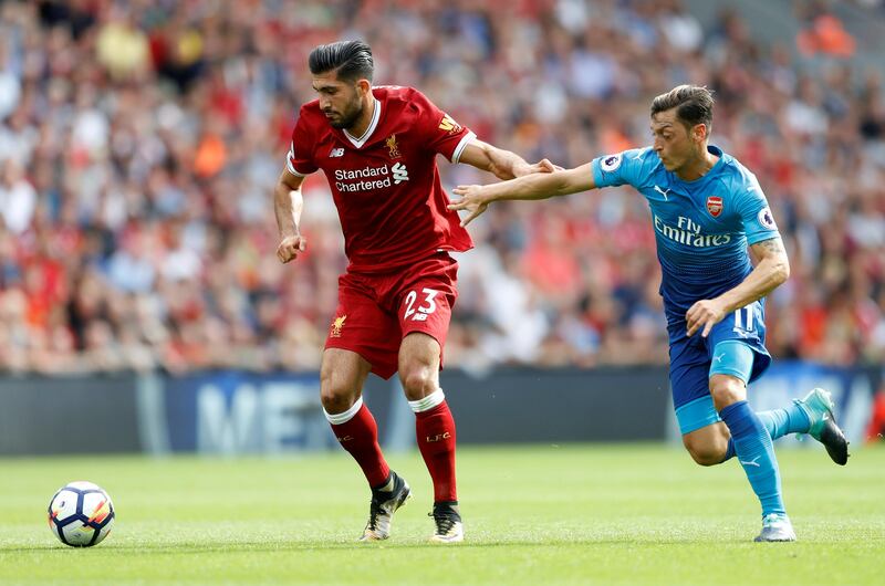 Centre midfield: Emre Can (Liverpool) – Liverpool had a host of outstanding performances against Anfield but the dominant Can was arguably the pick of a brilliant bunch. Carl Recine / Reuters