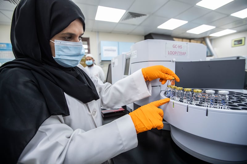 A team of Abu Dhabi Quality and Conformity Council  scientists tests thousands of samples every day at the central laboratory. 