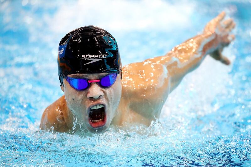Guanglong Yang of China during Day 3 of the 2019 World Para Swimming Allianz Championships in London. Getty