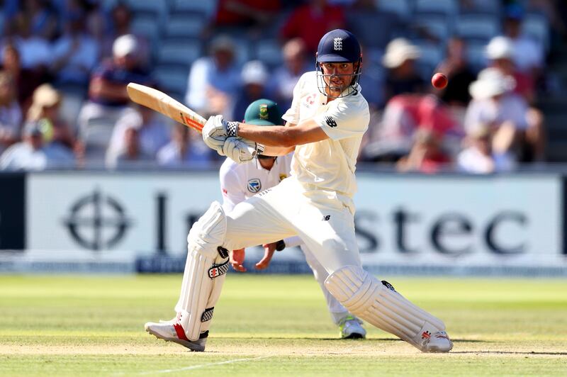 Alastair Cook of England in action on day three of the first Test match between England and South Africa at Lord's Cricket Ground on July 8, 2017 in London, England.