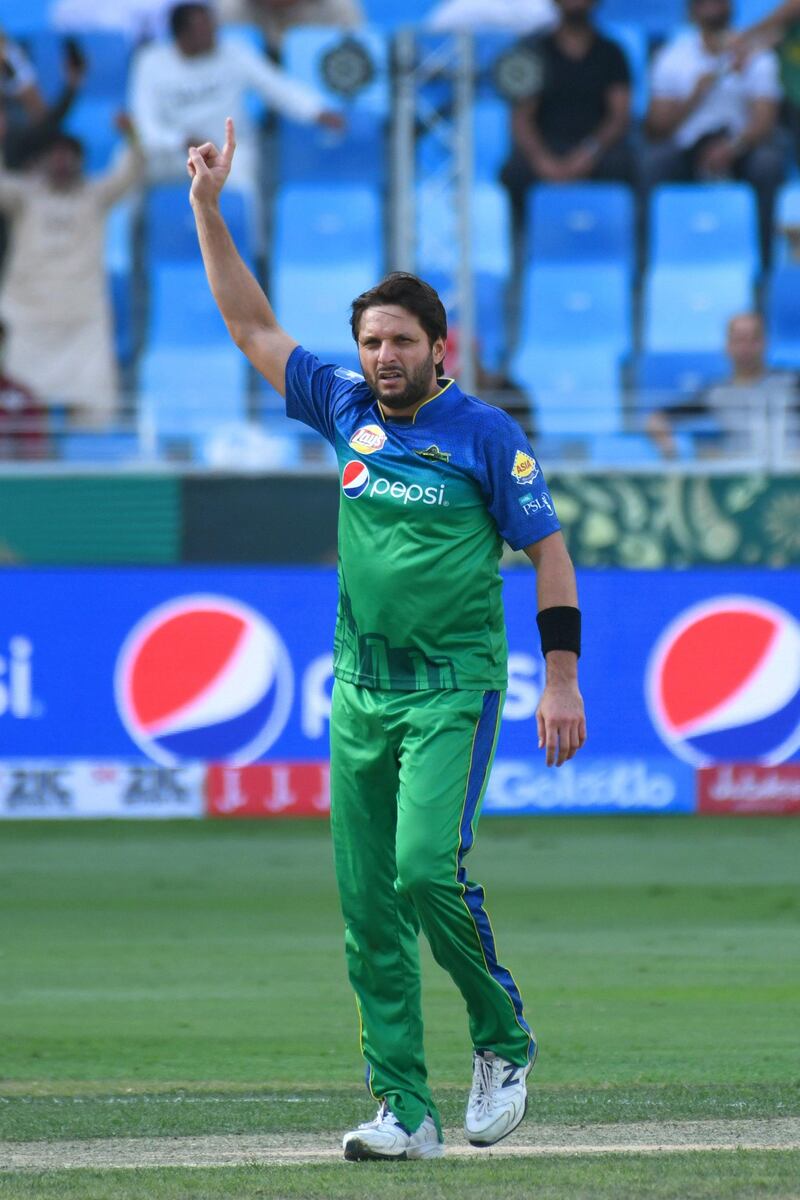 Islamabad United, in red, in action against Multan Sultans during the Pakistan Super League march in Dubai on Saturday, February 16. Courtesy Pakistan Cricket Board