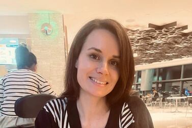 Kylie Moore-Gilbert at Hamad International Airport, Qatar, before flying to Australia after her release after more than two years in an Iranian jail. Twitter/ @FreeKylieMG