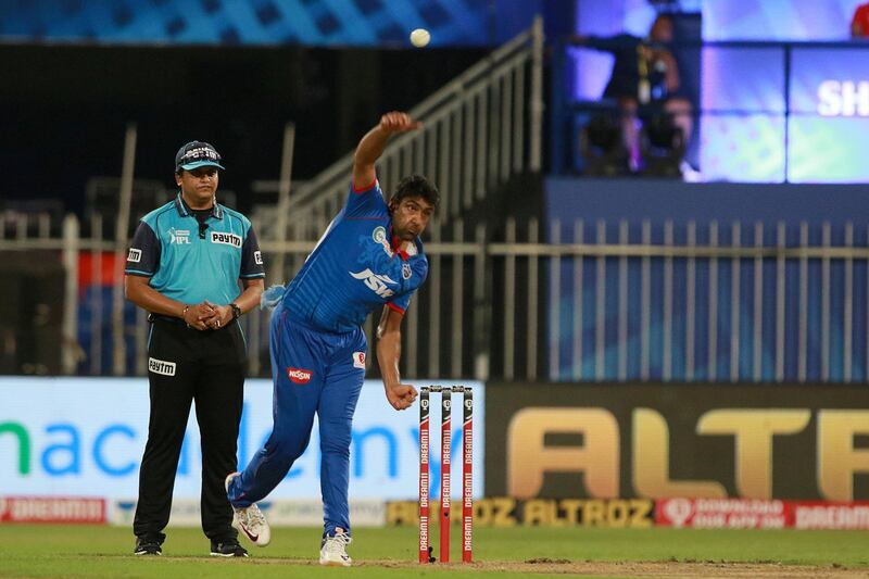 Ravichandran Ashwin of Delhi Capitals bowls during match 16 of season 13 of the Indian Premier League (IPL ) between the Delhi Capitals and the Kolkata Knight Riders held at the Sharjah Cricket Stadium, Sharjah in the United Arab Emirates on the 3rd October 2020.  Photo by: Rahul Gulati  / Sportzpics for BCCI