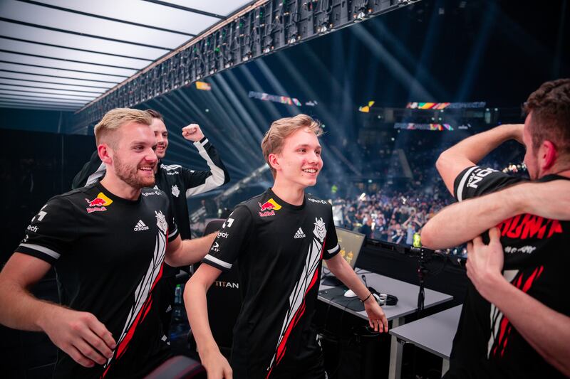 G2 Esports celebrate after winning 