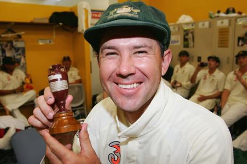 Ricky Ponting poses with the Ashes urn in 2006.