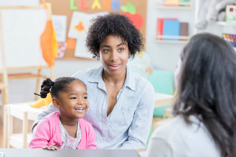Parent-teacher meetings can be used to engage in open communication to further a child's academic, personal, emotional and social development both at school and at home. Photo: Steve Debenport