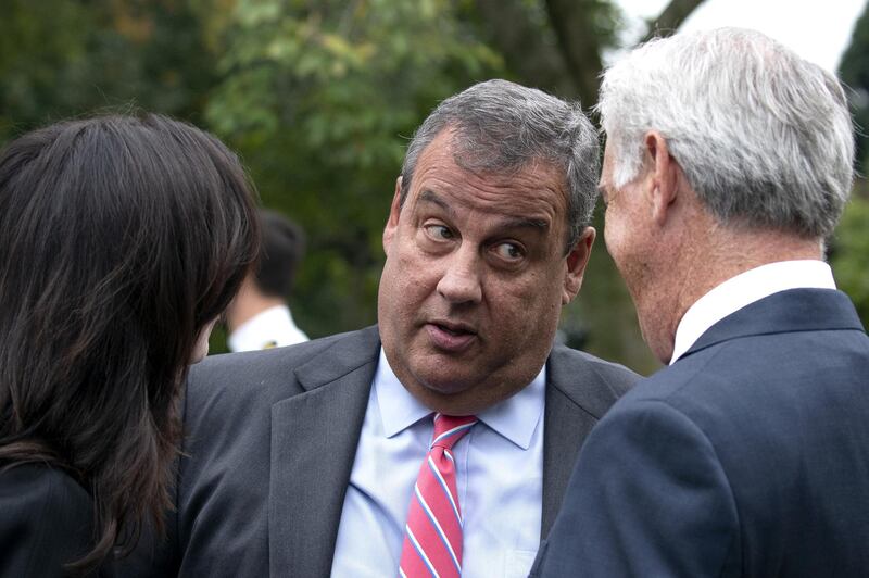 Chris Christie, former Governor of New Jersey, center, speaks with attendees following the announcement of US President Donald Trump's nominee for associate justice of the Supreme Court. Bloomberg