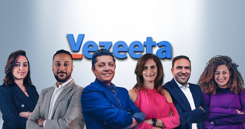 The management team of Egyptian healthcare platform Vezeeta, with founder and chief executive Amir Barsoum third from left. Photo: Vezeeta