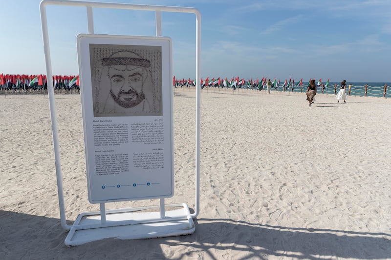 A display of UAE flags on Kite Beach in Dubai.
Antonie Robertson / The National
