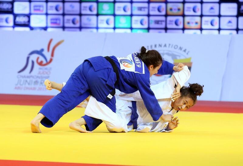 Action from the IJF Junior World Judo Championships in Abu Dhabi. 24 October 2015. Photo Courtesy: Mostafa Reda/Al Ittihad
