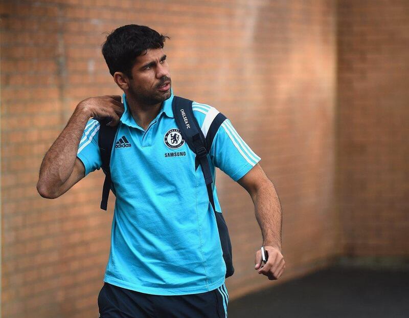 Diego Costa of Chelsea arrives ahead of Monday night's Premier League opening match against Burnley at Turf Moor. Laurence Griffiths / Getty Images 