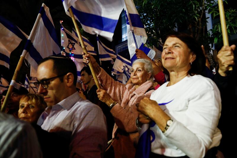 Protesters at the mass 'Independence party' in Tel Aviv. Reuters