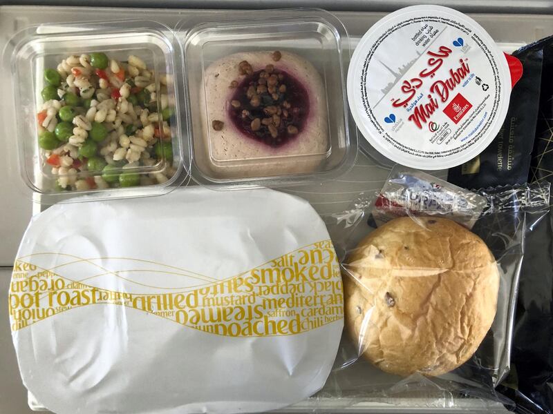 The food served to passengers on an Emirates flight from Heathrow to Dubai International Airport. Courtesy: Marianne Bagui