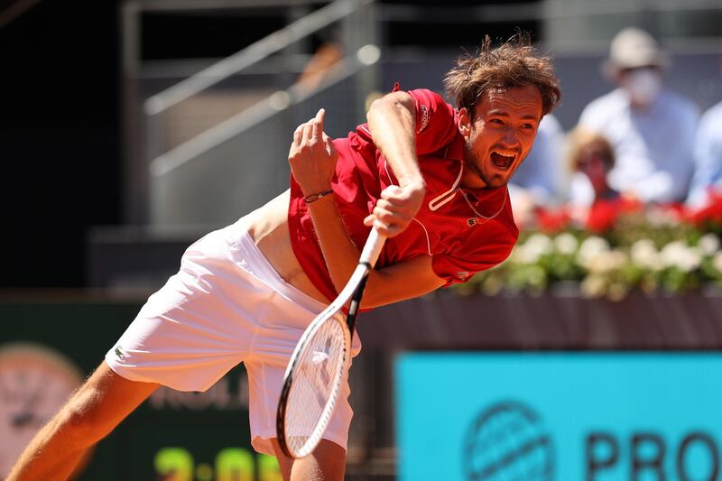 Russia's Daniil Medvedev on his way to a  4-6, 6-4, 6-2 victory over Alejandro Davidovich Fokina of Spain. Getty