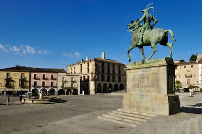 Filming for 'House of the Dragon' took place in Trujillo's main square in October last year. Getty
