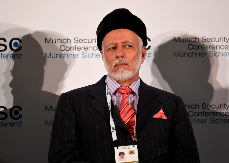 Oman's Foreign Minister Yusuf bin Alawi bin Abdullah attends a panel discussion during the 56th Munich Security Conference (MSC) in Munich, southern Germany.  AFP